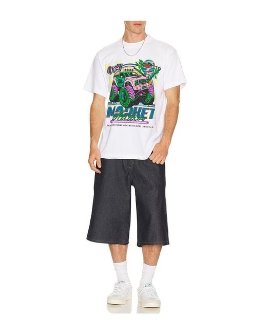 Market White Monster Truck Rally T-Shirt for men