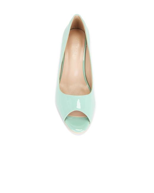 Nii HAI Blue Open Toe Vinyl Mule Wedge