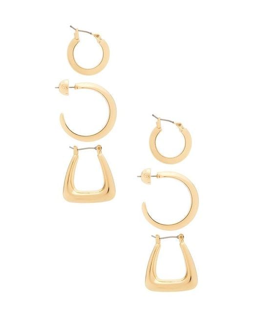 Ettika Metallic Modern Shapes Earring Set