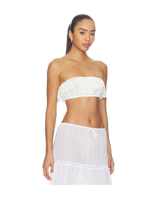 Free People White Flirty Frill Bandeau