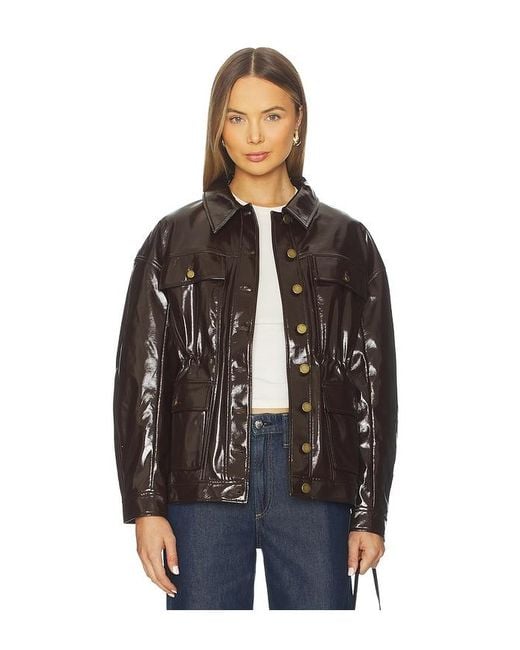 Rag & Bone Black Amy Faux Patent Leather Jacket