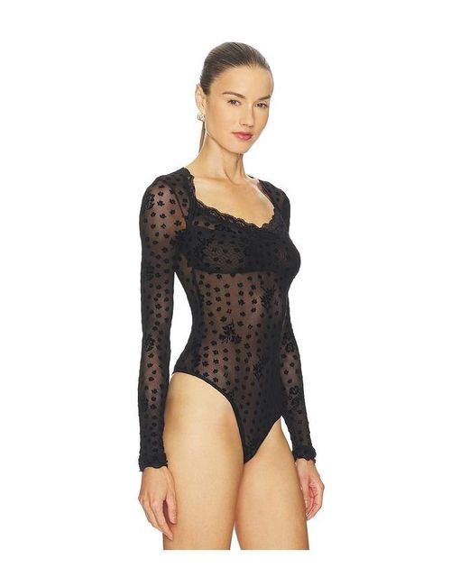 Free People Black In The City Bodysuit