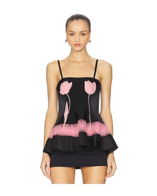 Tulip Needle Punch Tank Top En Color Negro Talla (También En M, S, Xs) Ph5 de color Black