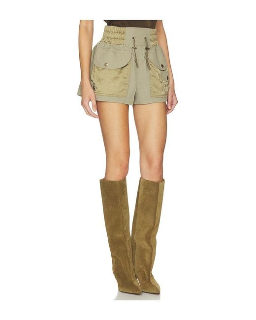 Balmain Green Two Pockets Cotton Twill Short