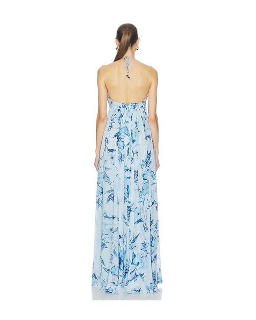 Rococo Sand Blue Strapless Flared Dress