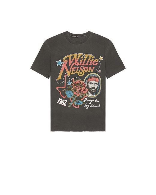 Junk Food Black Willie Nelson 1982 Vintage Tee for men