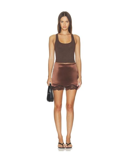 superdown Brown Petra Mini Skirt