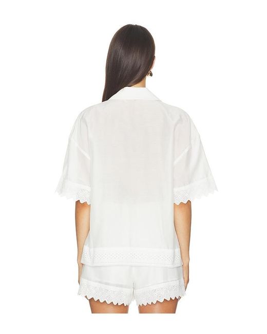 Pistola White Maliah Silk Blend Camp Shirt