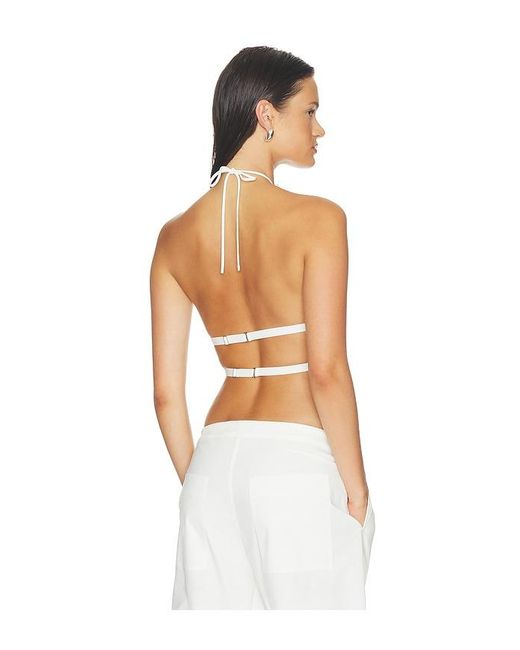 HAELO White Halo Pleat Halter Top