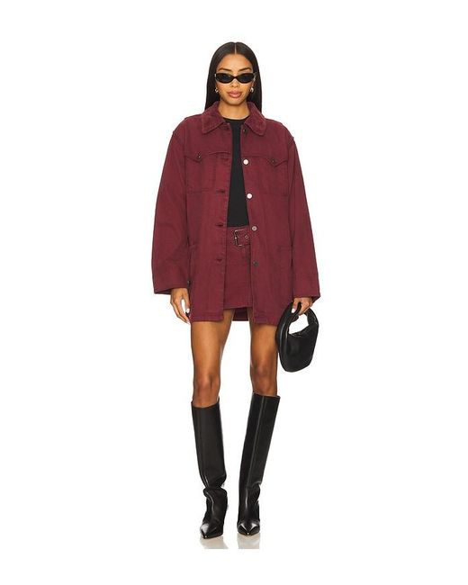 AFRM Red The Belted Workwear Jacket