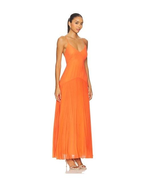 Cami NYC Orange Kleid Aus Chiffon-Gewebe Mit Falten Jennelyn
