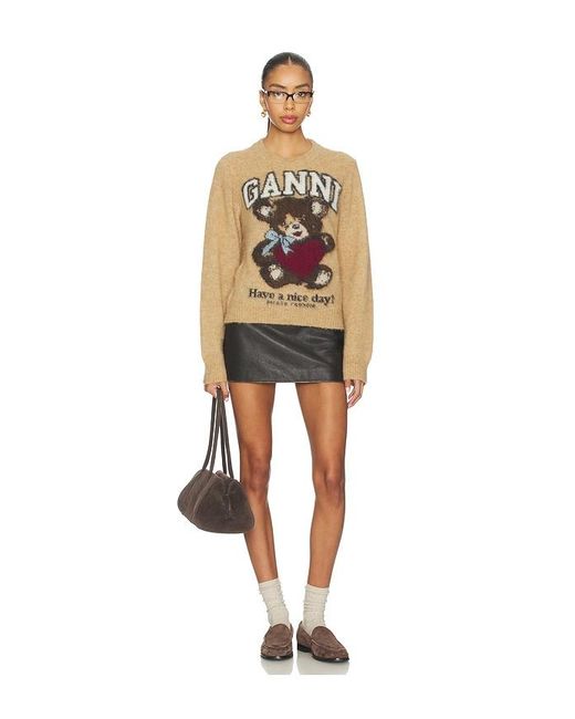 Ganni Brown Brushed Alpaca Sweater