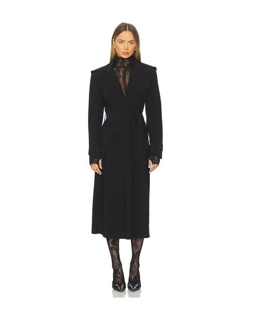 Norma Kamali Black Oversized Double Breasted Trench
