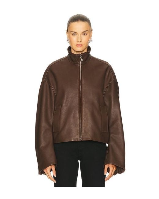 GRLFRND Brown Romy Leather Jacket