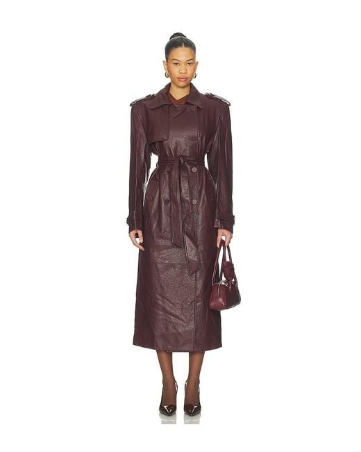 AEXAE Red X Revolve Leather Suede Trench Coat