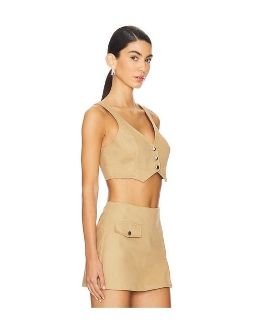 Amanda Uprichard Natural Ethan Cropped Vest