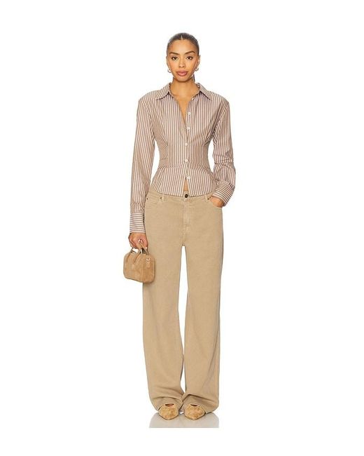 ALL THE WAYS Natural Ellie Button Up Top