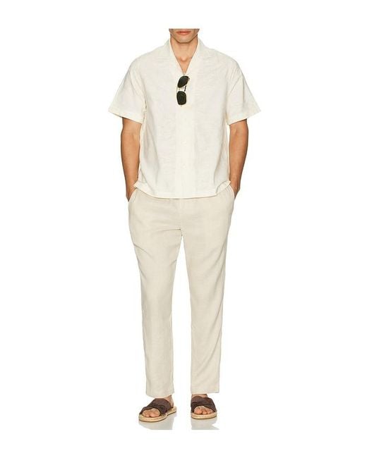 Frescobol Carioca Natural Oscar Linen Chino Pant for men