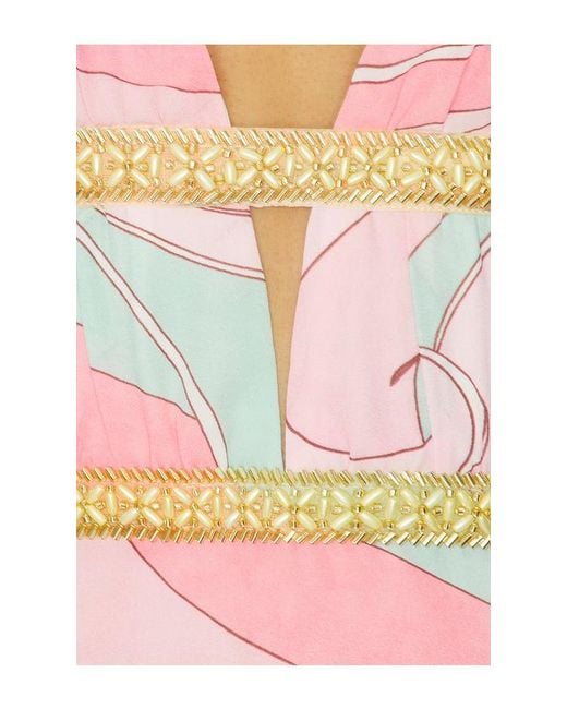 Runaway the Label Pink Xylia Halter Low Plunge Maxi Dress