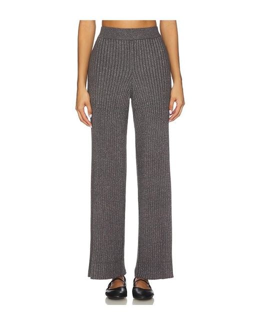 Barefoot Dreams Black Cozychic Ultra Lite Lurex Rib Wide Leg Pant