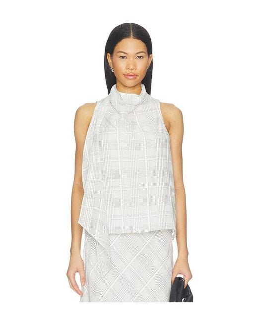 Rag & Bone White Adela Plaid Top