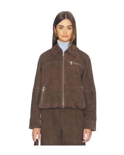 ALIGNE Brown Alex Suede Bomber Jacket