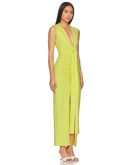 Susana Monaco Yellow Tie Front Gathered Dress