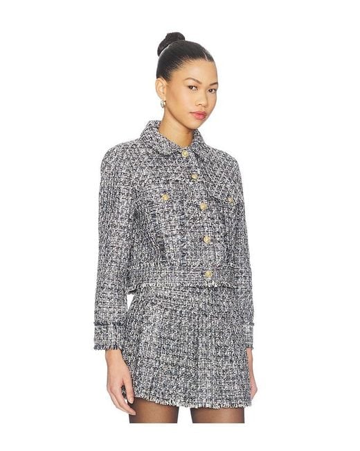 Alice + Olivia Gray Chloe Cropped Boxy Jacket