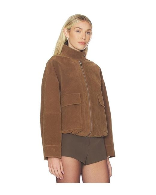 Apparis Brown Kate Sans Suede Bomber Jacket