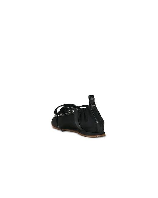 Ganni Black Lace Up Sporty Ballerina Sneaker