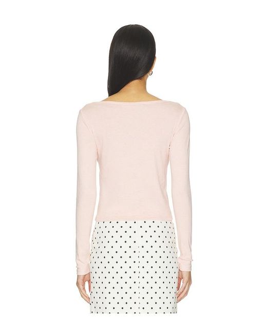 Lioness White Babydoll Long Sleeve Top