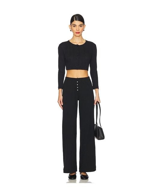 Leset Black Pointelle Boxer Pant