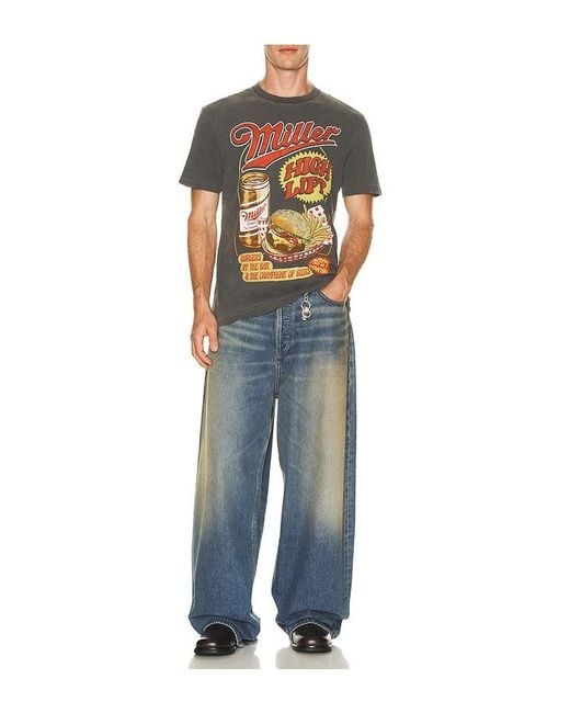 Junk Food Multicolor Miller Burger And Beer Vintage Tee for men