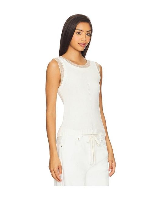 Central Park West White Dylan Spacedye Double Layer Tank