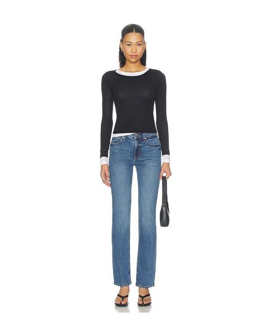Pistola Blue Aleks Mid Rise Straight Leg Jeans