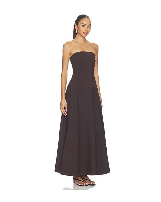 St. Agni White Strapless Rouleau Dress