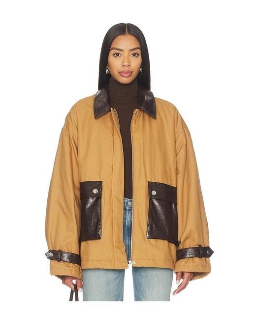 WeWoreWhat Orange Cocoon Barn Jacket