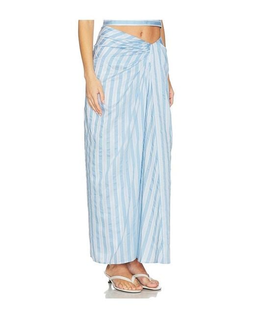 Jonathan Simkhai Blue Liorra Yarn-Dye Draped Skirt