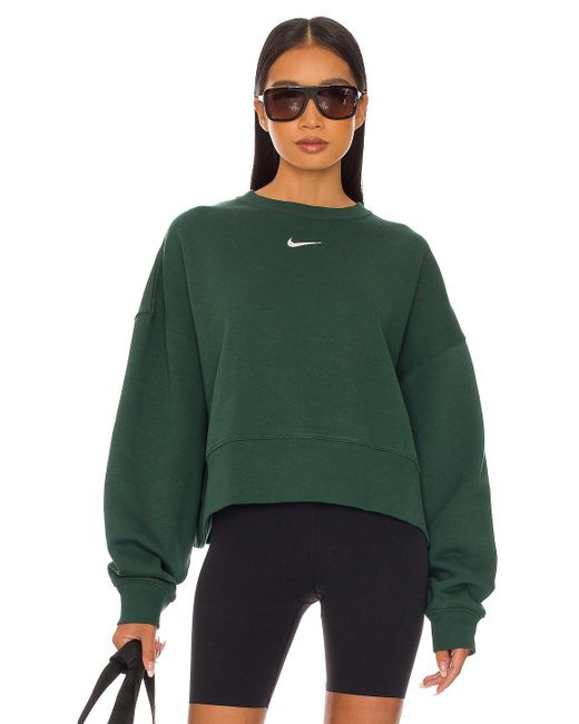 Nike Essential Crewneck in Green | Lyst