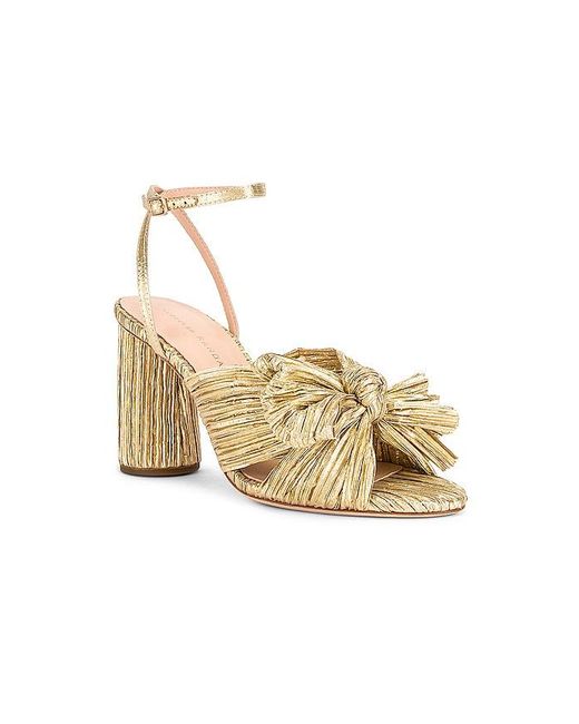 Loeffler Randall Orange Camellia Bow Heel With Ankle Strap