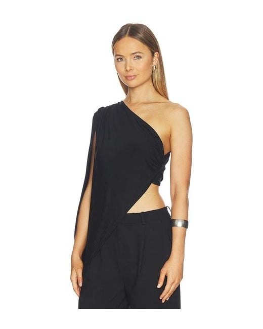 superdown Black Fellie Asymmetrical Top