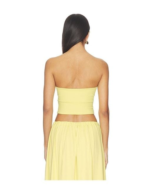 Susana Monaco Yellow V Wire Pleated Crop Tube