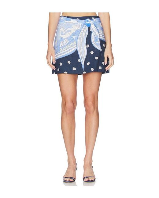 ROAME. Blue Marcy Mini Skirt