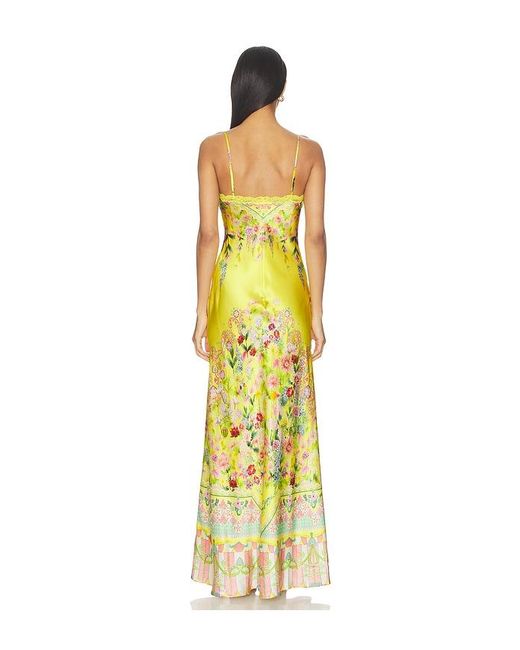 Camilla Metallic Bias Slip Dress With Lace Edge Detail