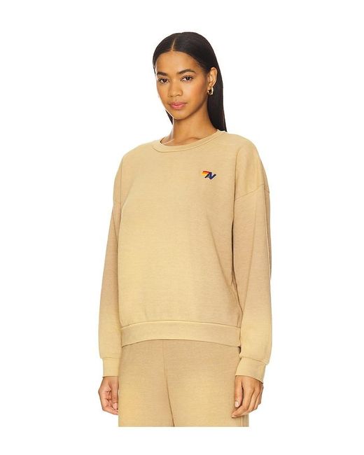 Aviator Nation Natural Essential Relaxed Crew Sweatshirt