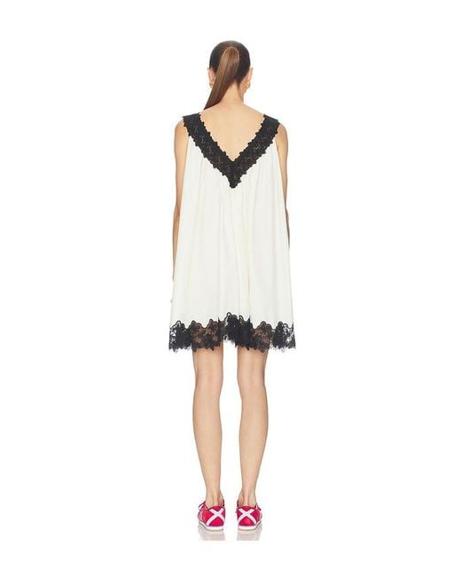 Helsa White Mini Dress With Lace