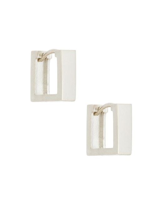 LOUPN White Square Hoop Earrings for men
