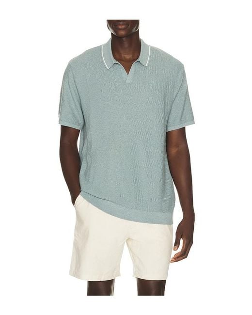 Marine Layer Blue Greyson Knitted Polo for men
