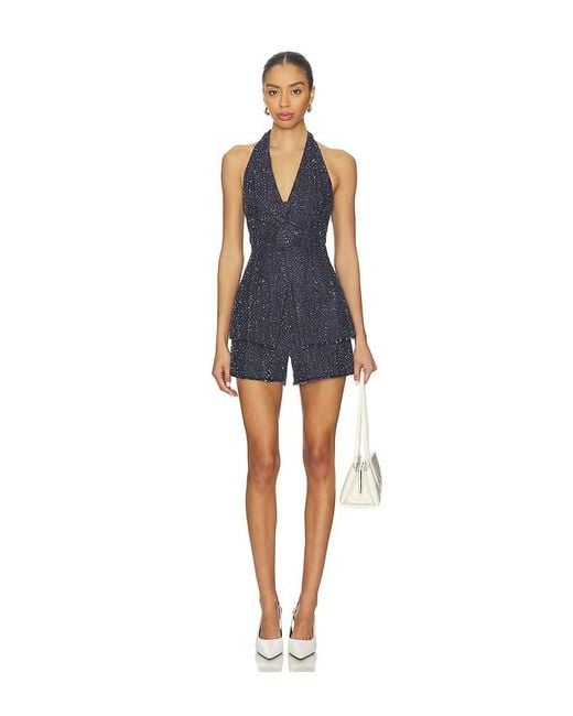 AMUR Blue Nevin Halter Romper