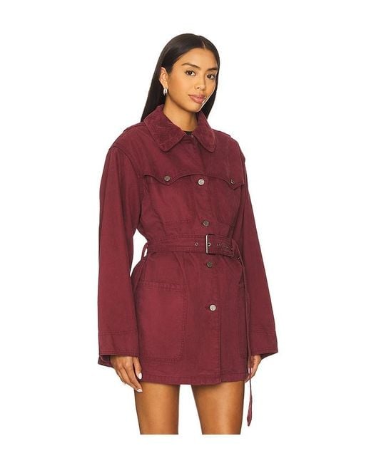AFRM Red The Belted Workwear Jacket